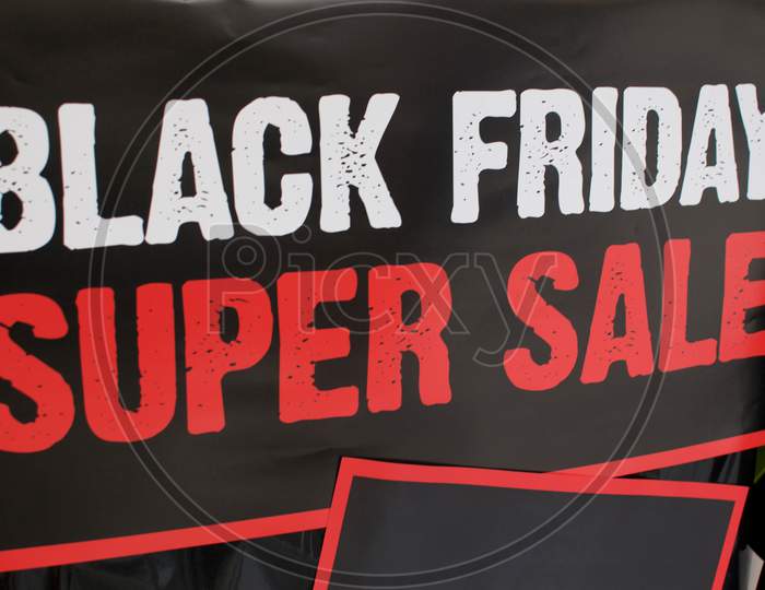 Black Friday Super Sale Sign Close Up