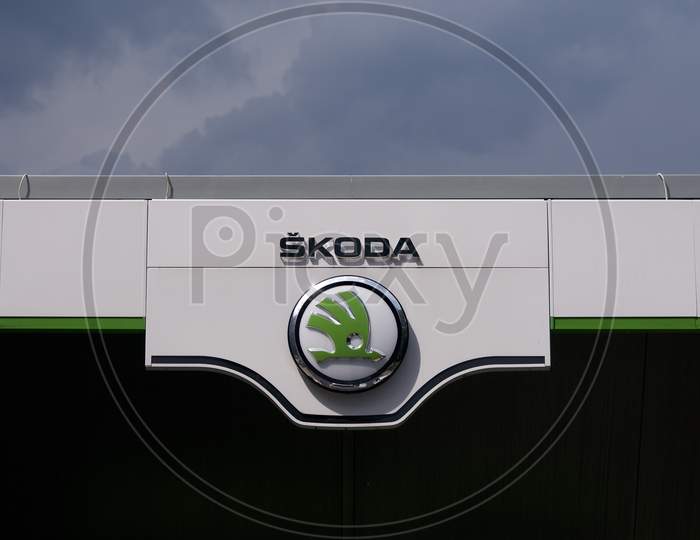 Škoda Dealership Logo Hanging In Lugano