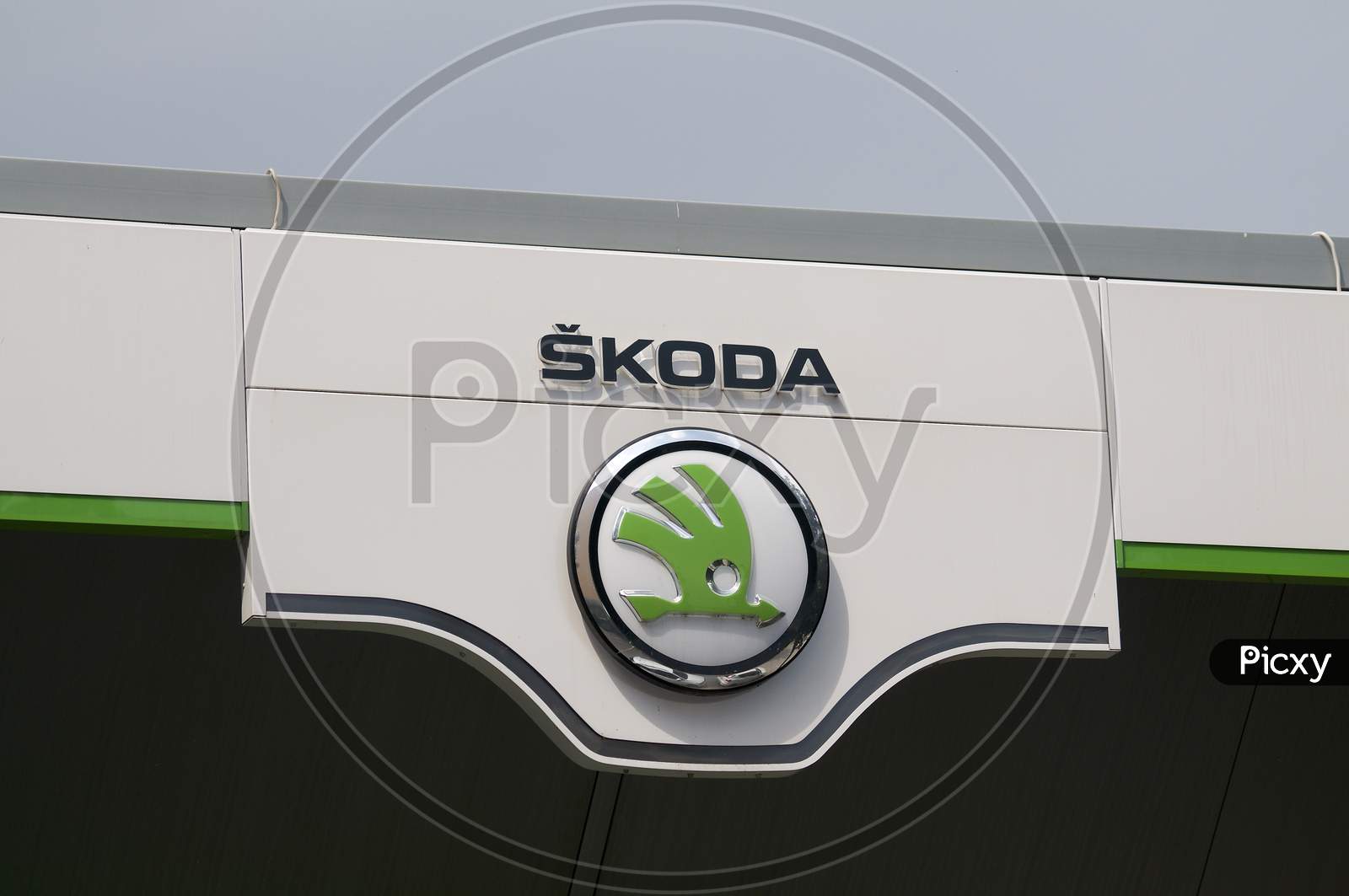 Škoda Dealership Logo Hanging In Lugano