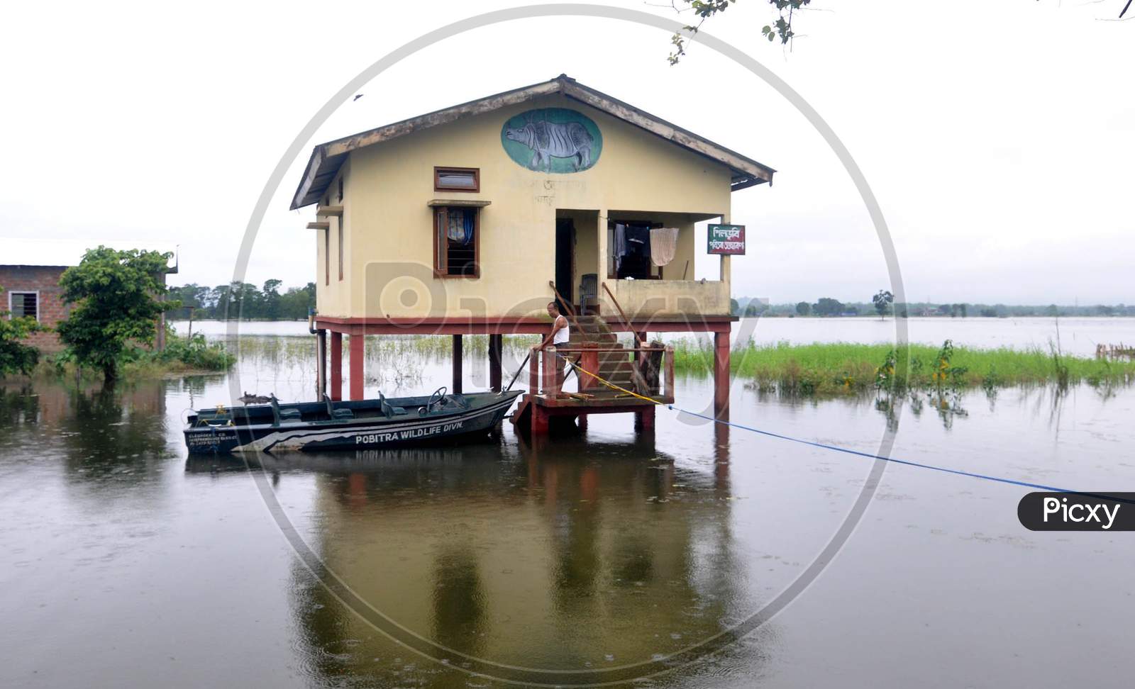 A Forest Camp In Flood Waters In Morigaon District Of Assam, On June 25, 2020