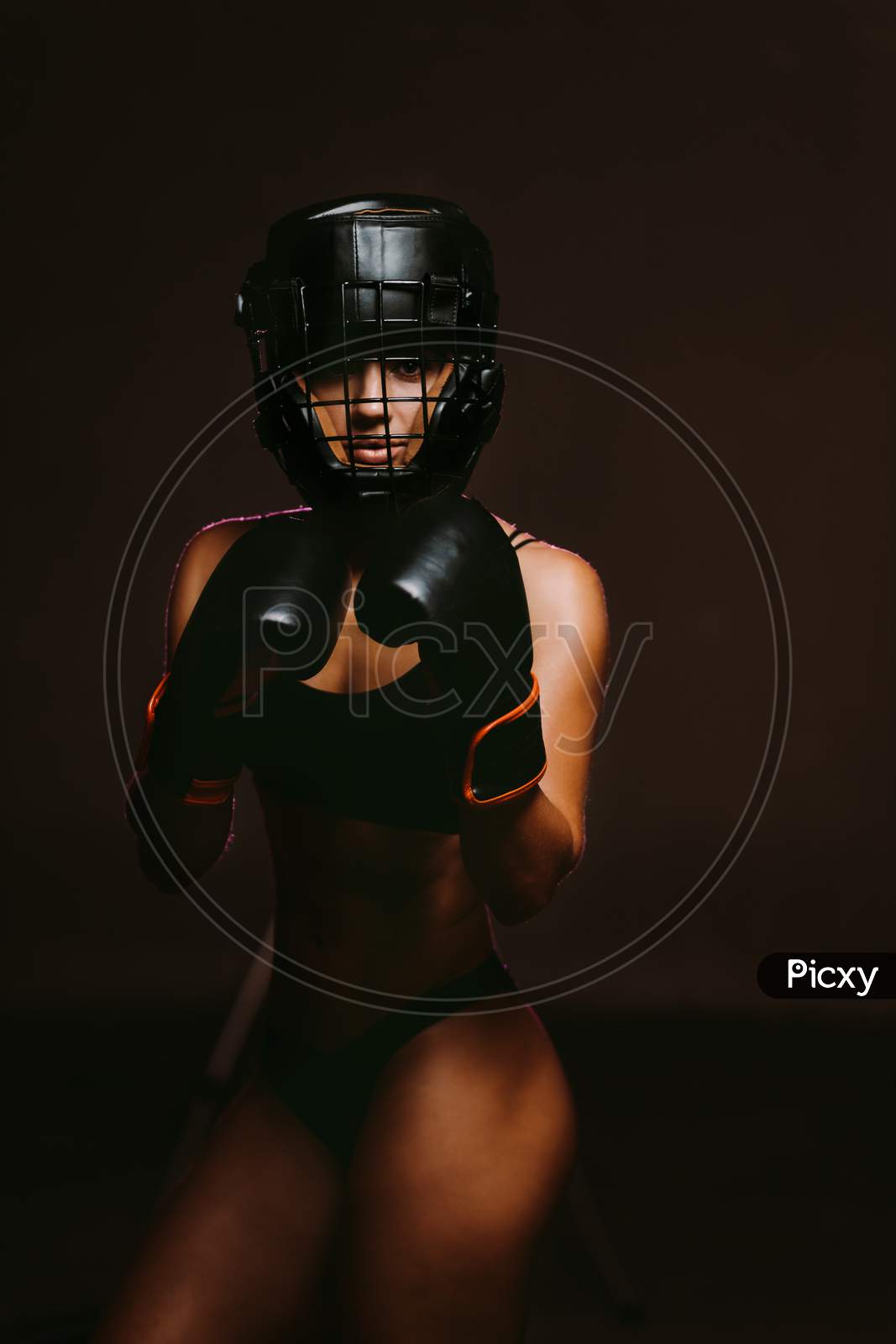 Image of Sexy Woman Boxer Mma Ufc Fighter In Boxing Gloves-CJ971509-Picxy