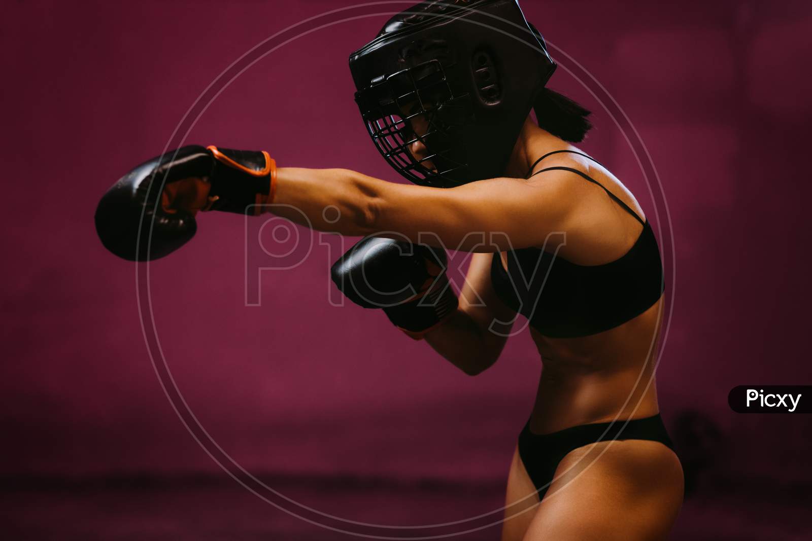 Sexy Female Fighter Training Martial Arts