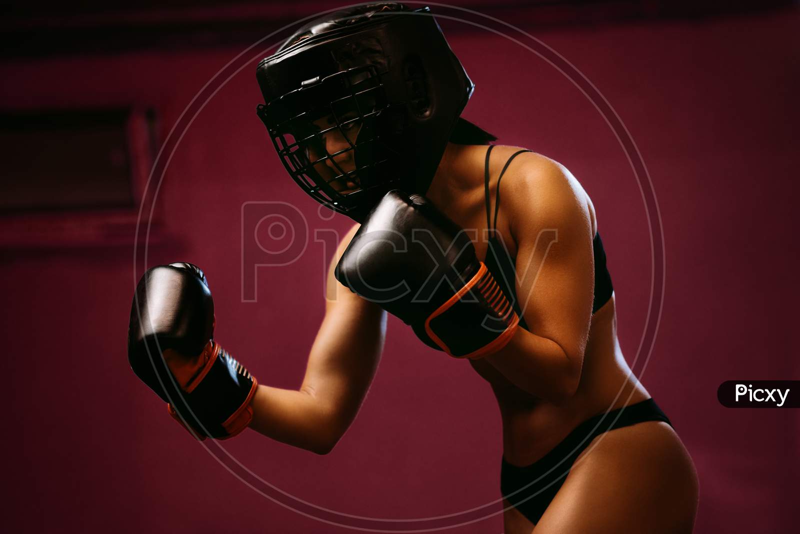 Sexy Female Fighter Training Martial Arts