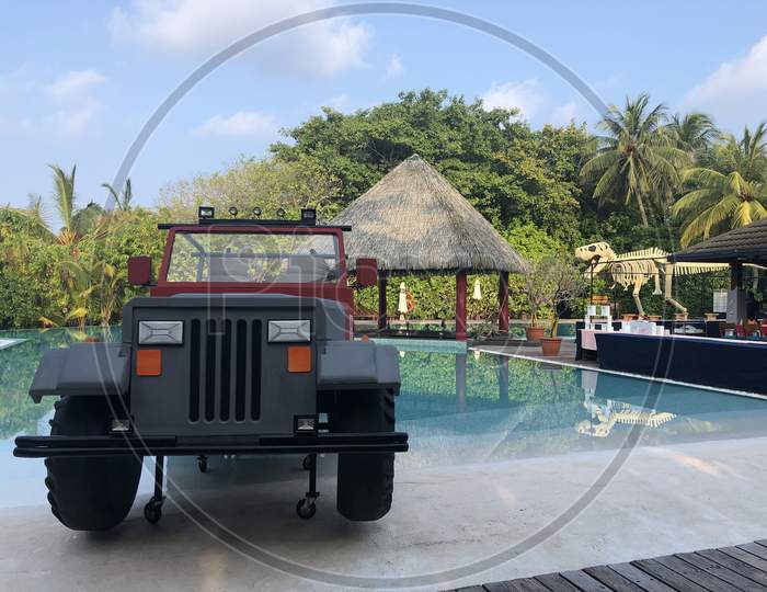 Jeep in jungle