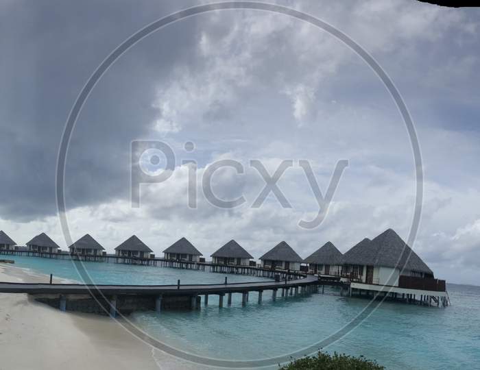 Cloudy day in Maldives