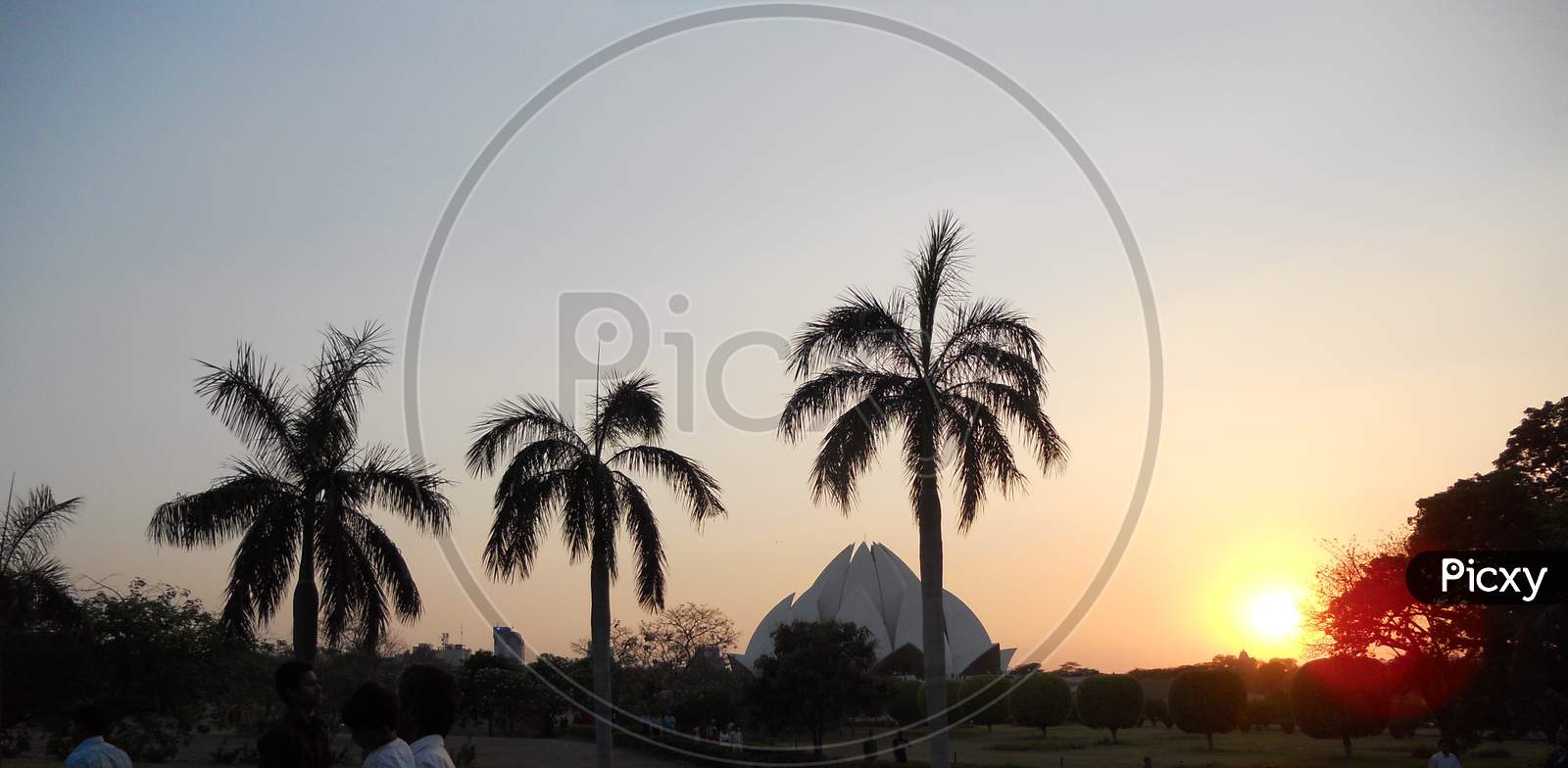 sunset by the Lotus Temple