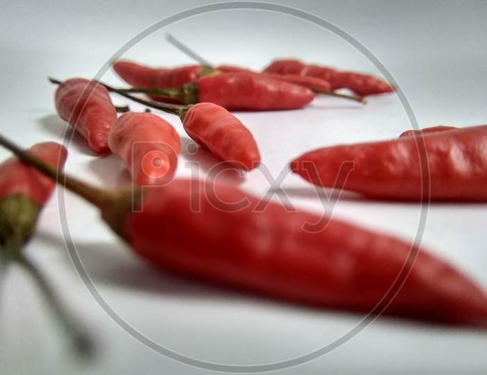 Close up photo of red chillies