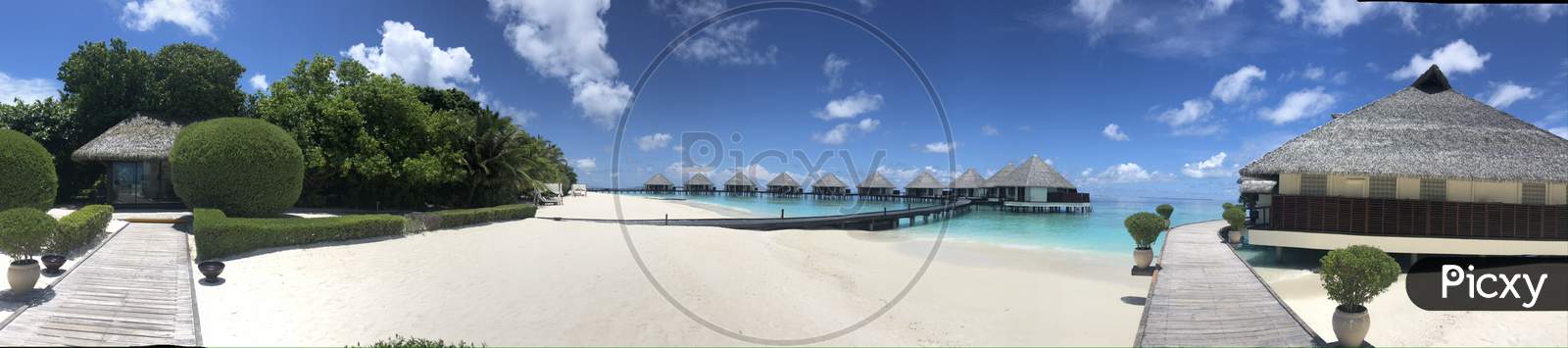 Resort view water villa Maldives