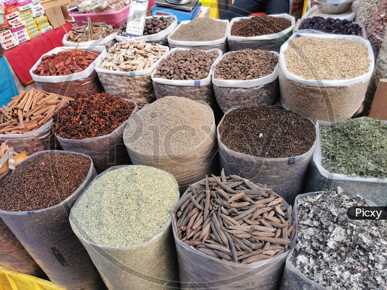 Indian Spices sold in a Kirana Store in Gokarna