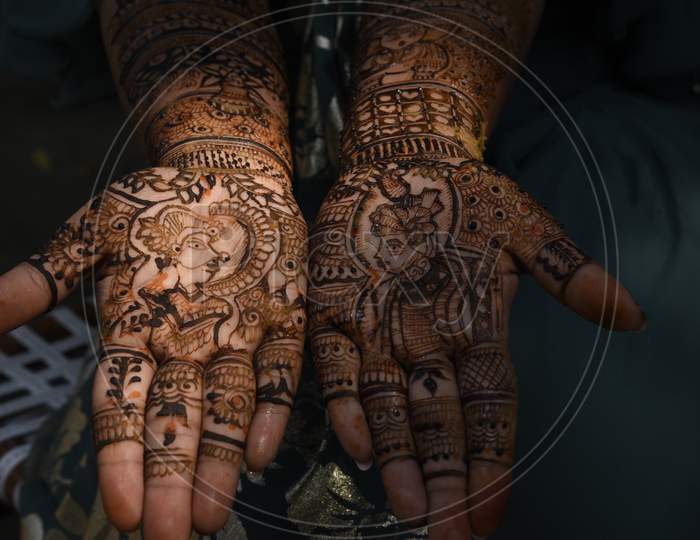 Indian wedding mehndi stock photo