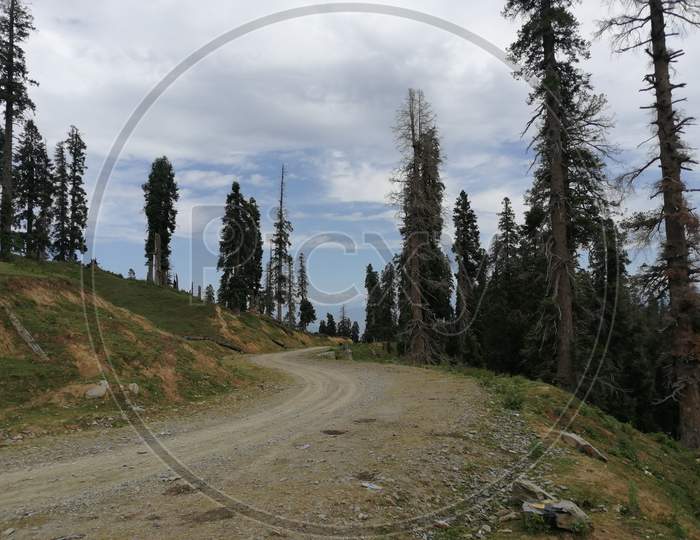 road passing through the hills in Bhaderwah