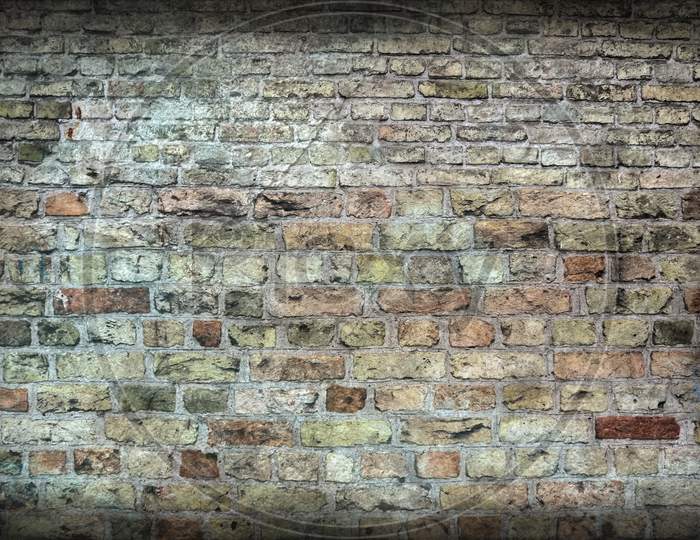 Aged And Weathered Old Brick Wall Texture In A Retro Vintage Design