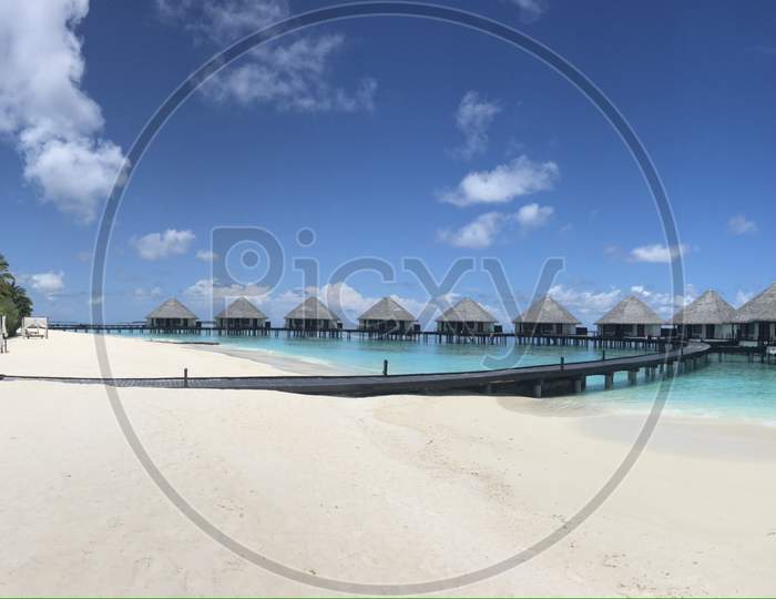 Resort view water villa Maldives