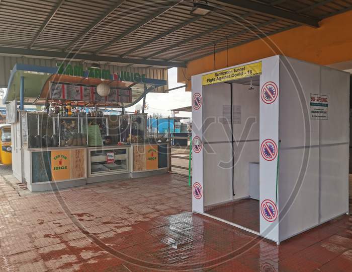 Disinfectant Spraying Tunnel at ZamZam Dhaba