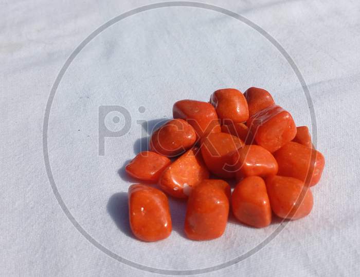 Orange color pebbles