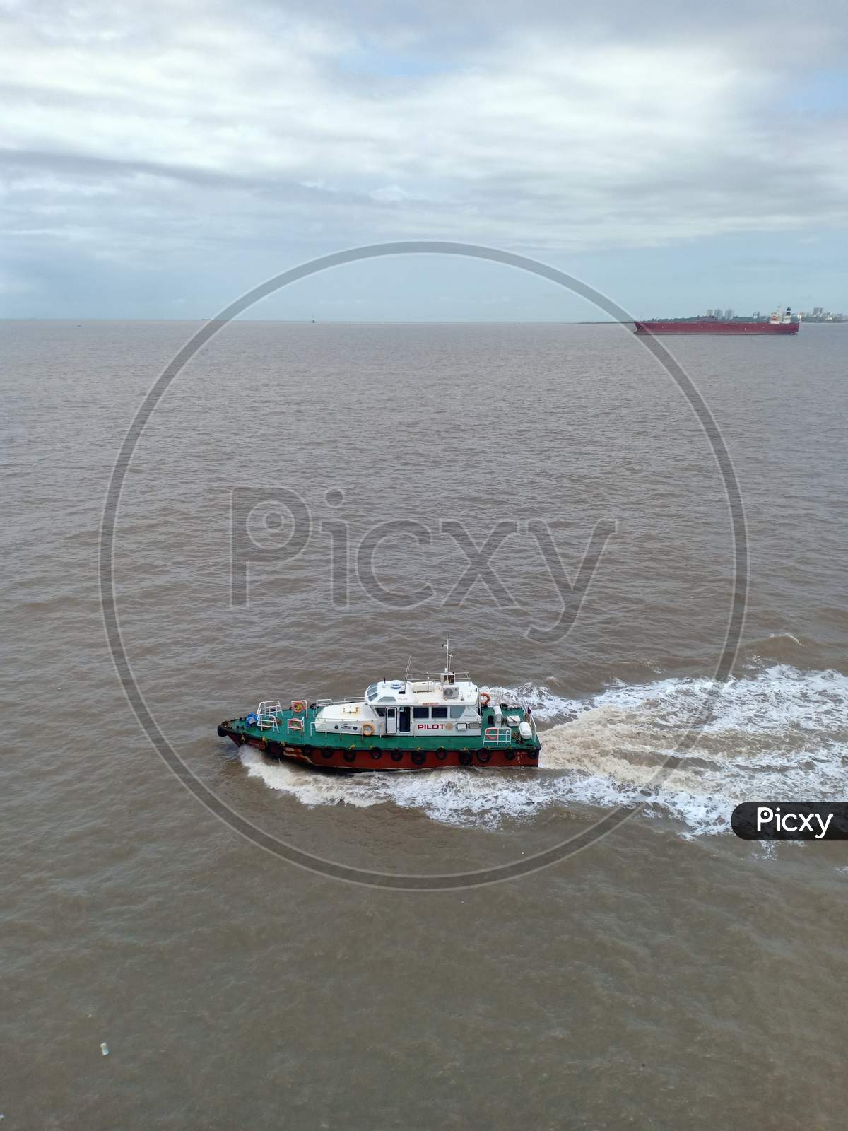 Pilot approching cruise ship