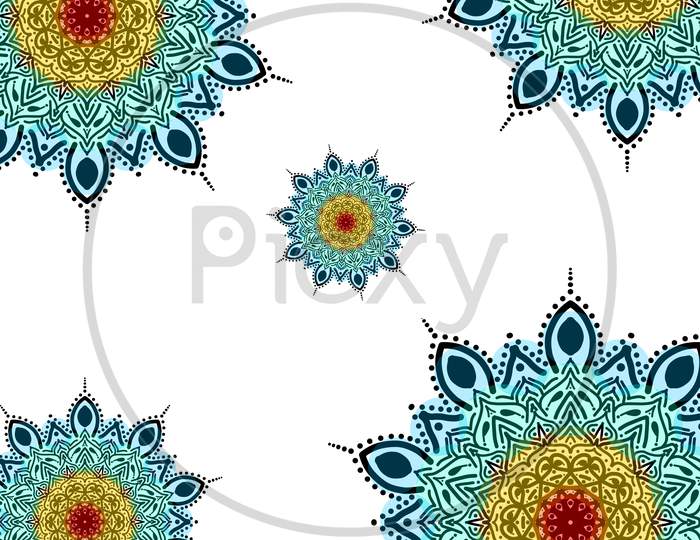 A floral pattern mandala art
