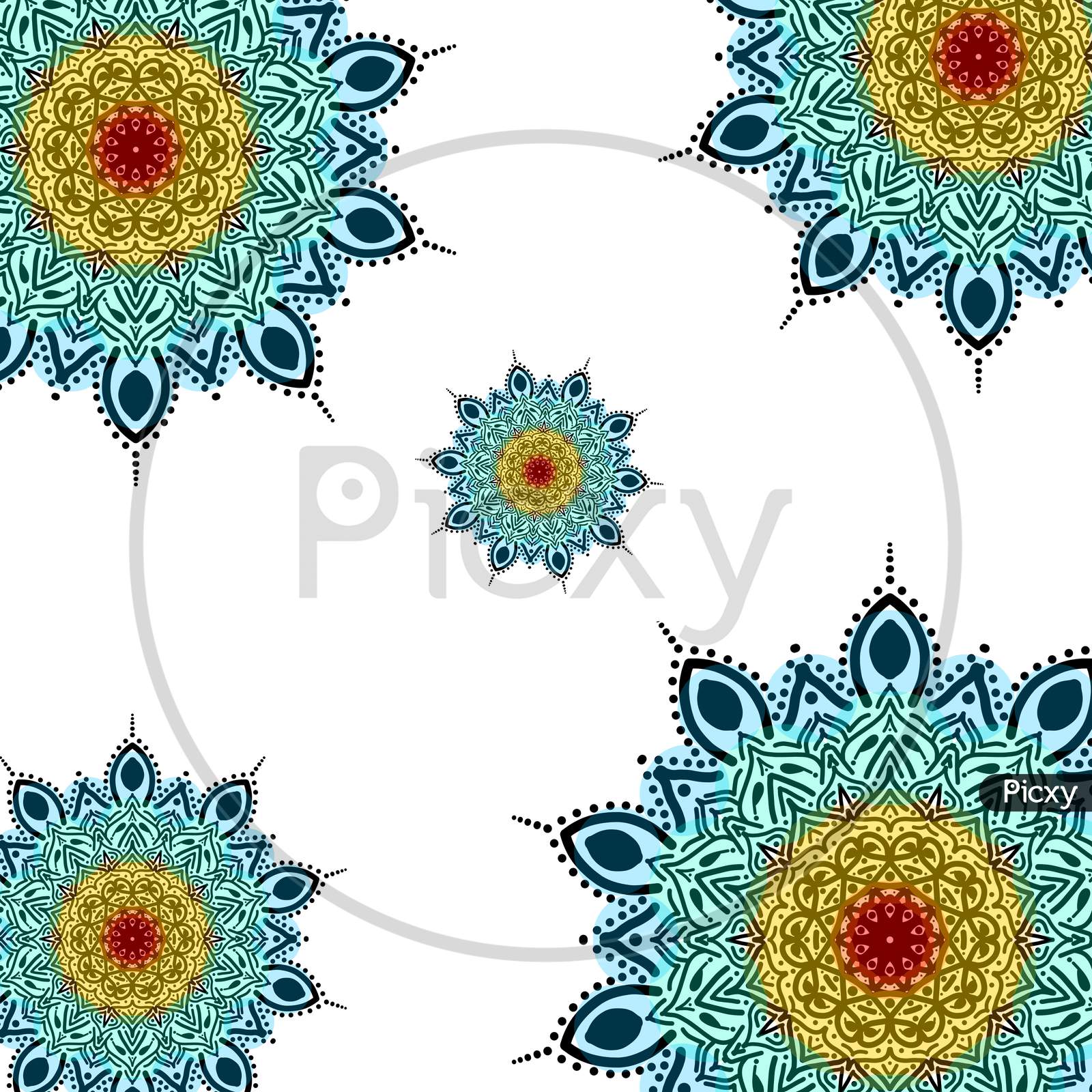 A floral pattern mandala art