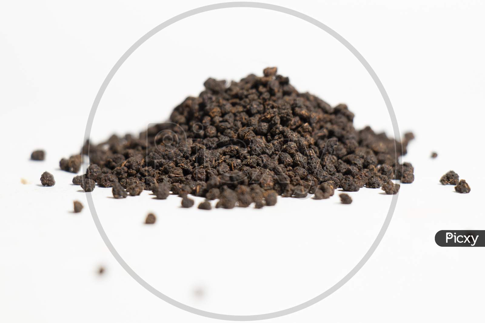 Dried Tea Leaves powder With White Background