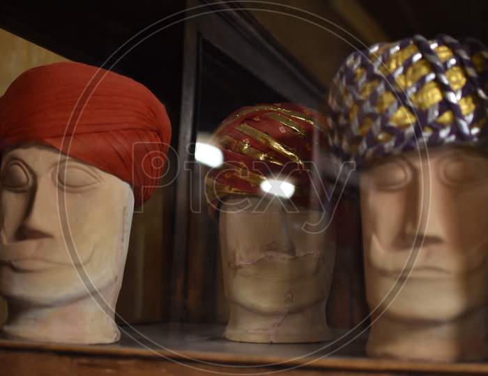 Rajasthan Turban On A Dummy Model Head
