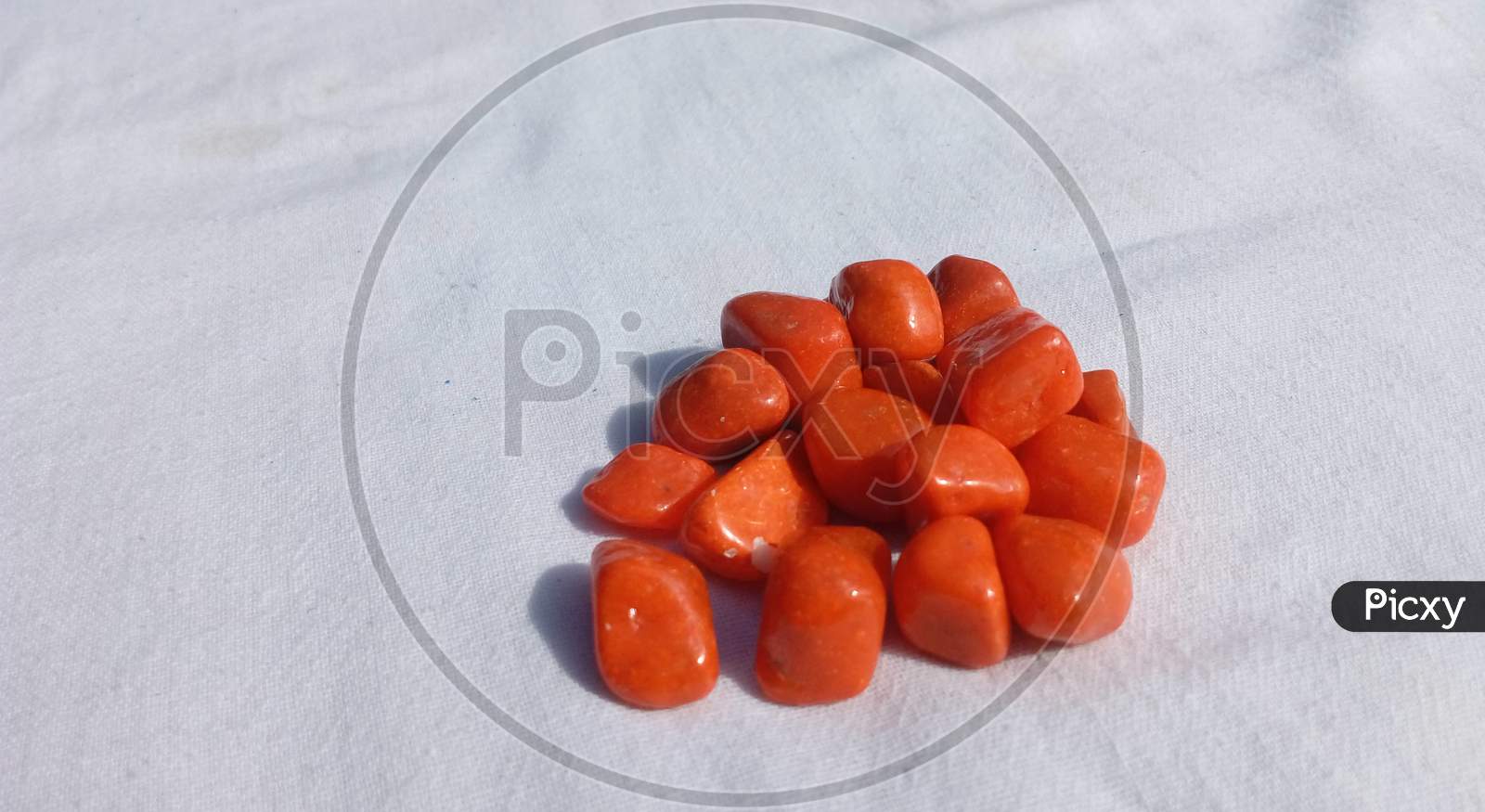 Orange color pebbles