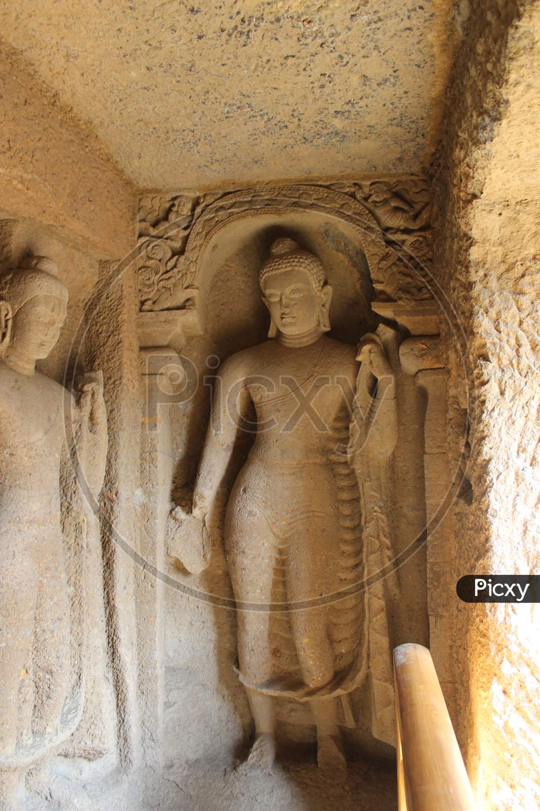 Interior Of Sculptures Inside The Kanheri Caves At Sanjay Gandhi National Park