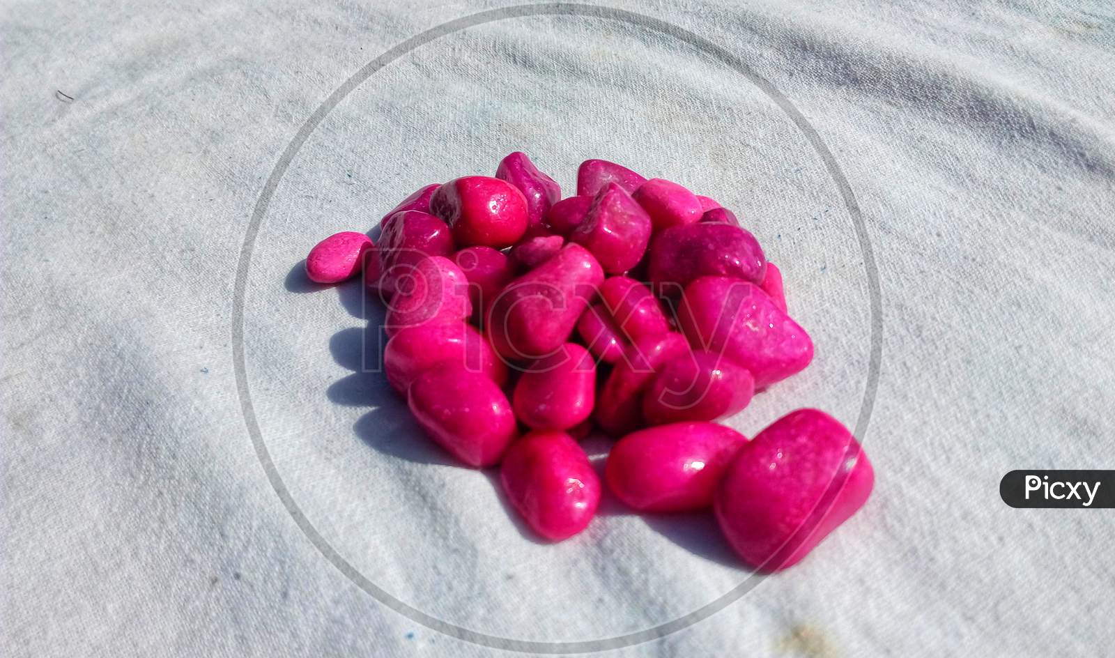 Pink color pebbles