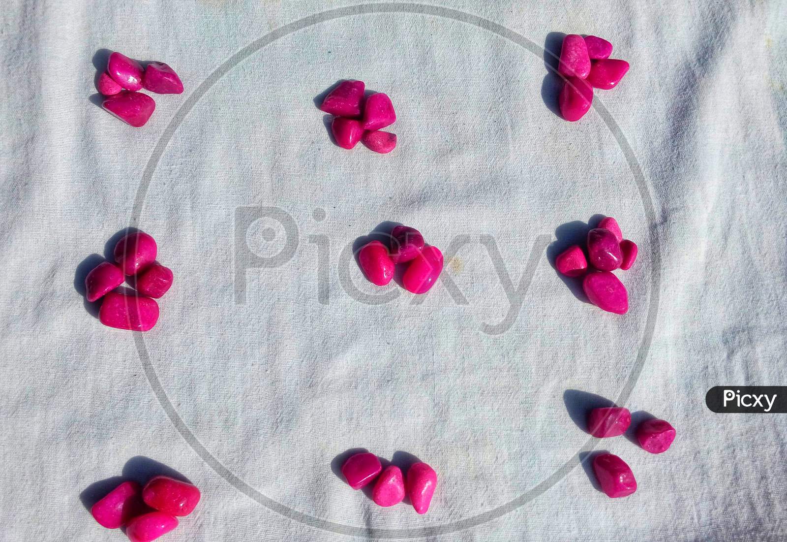 Pink color pebbles