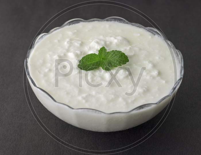 yogurt is good for health with black background