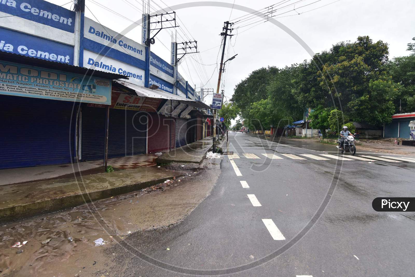A Closed Market In Nagaon District Of Assam On Saturday, June 27, 2020. Authority Announced The Imposition Of A Weekend Lockdown In All Urban Areas Of The State.