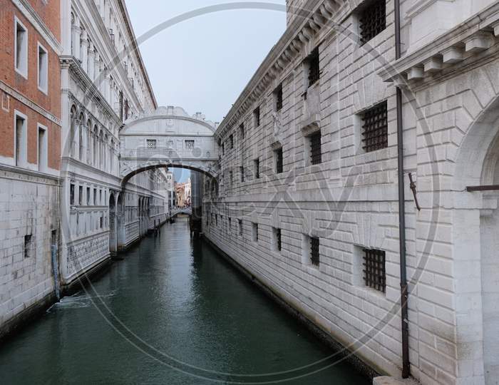 Morning view of a canal in Venice
