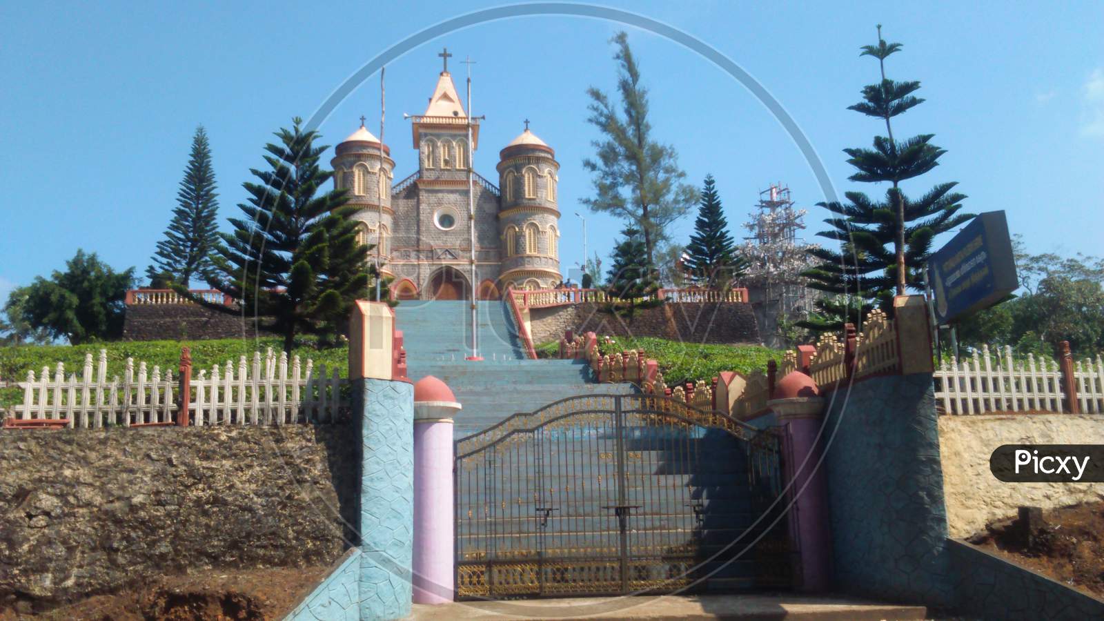 external view of a church in Munnar, Kerala