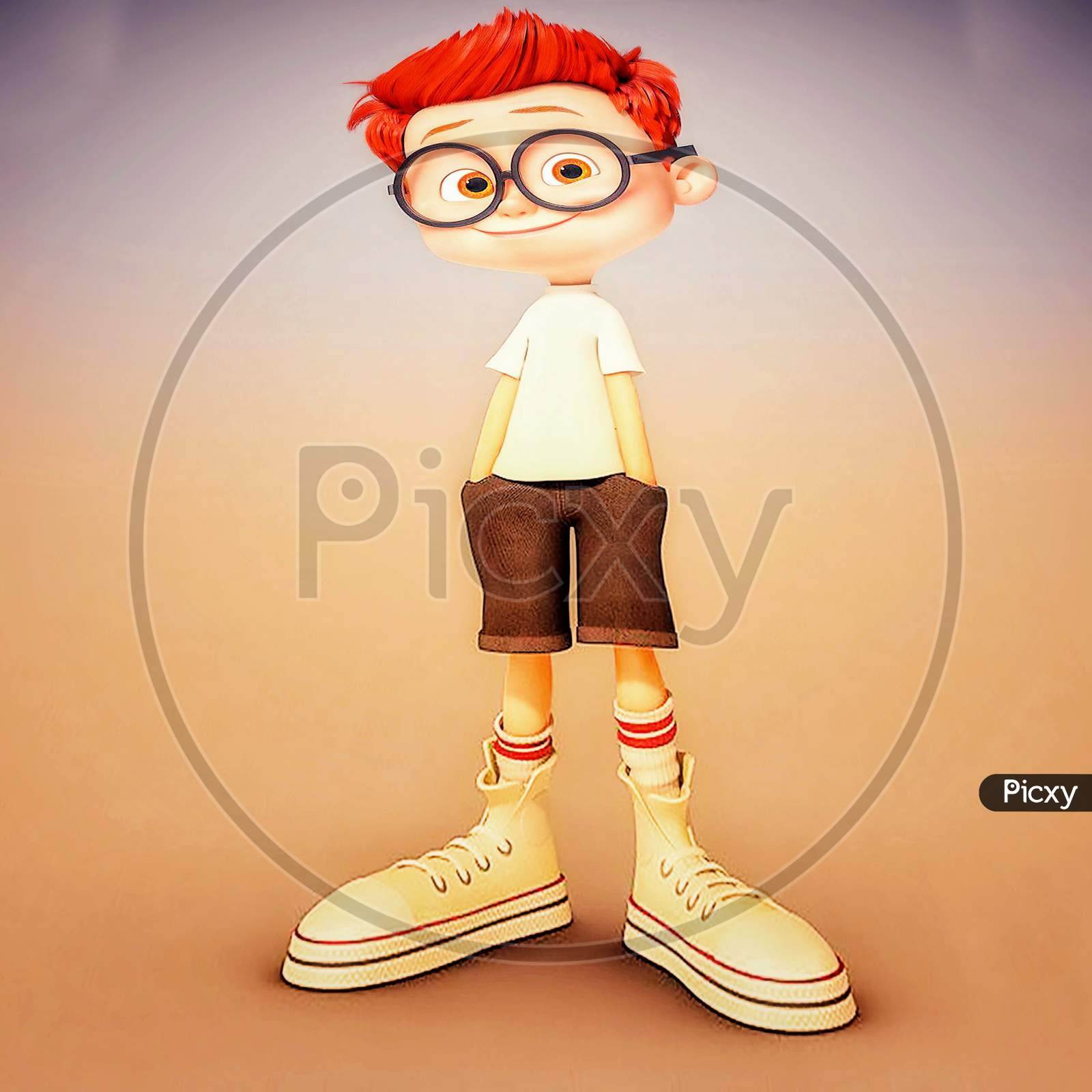 Cartoon School boy