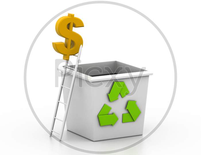 Recycling Dollar Symbol