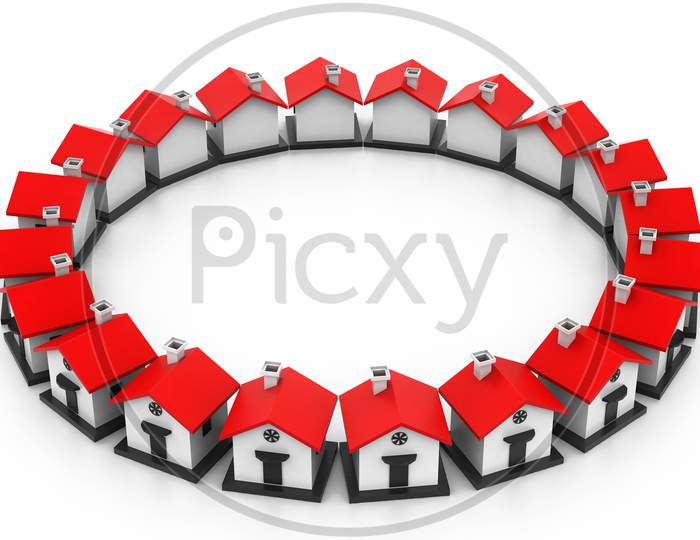 Houses Circle.(Home Choice Concept)