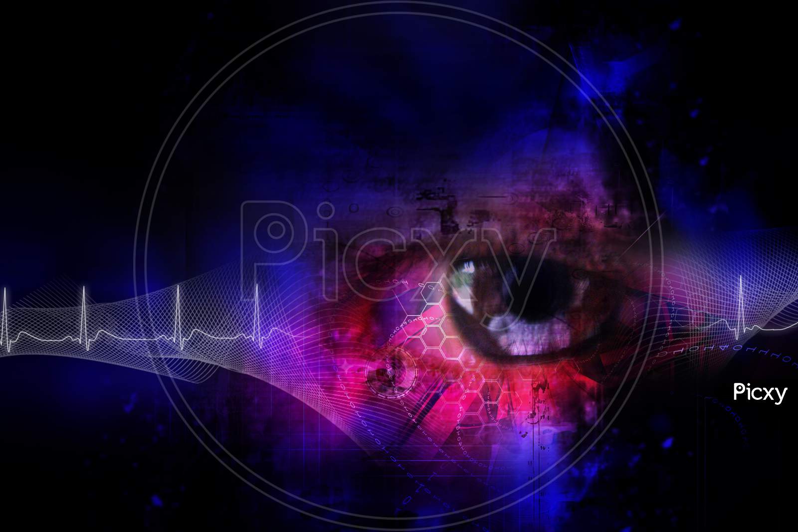 Digital Illustration Of An Eye Scan As Concept For Secure Digital Identity