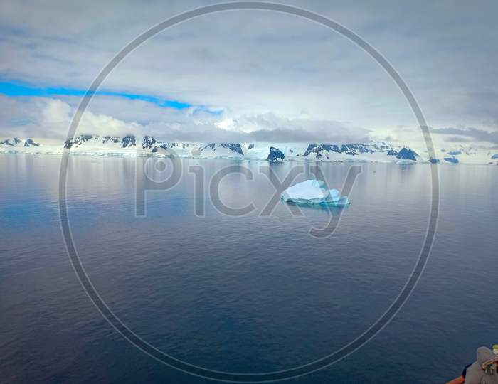 snow Mountain and iceberg in Antarctica