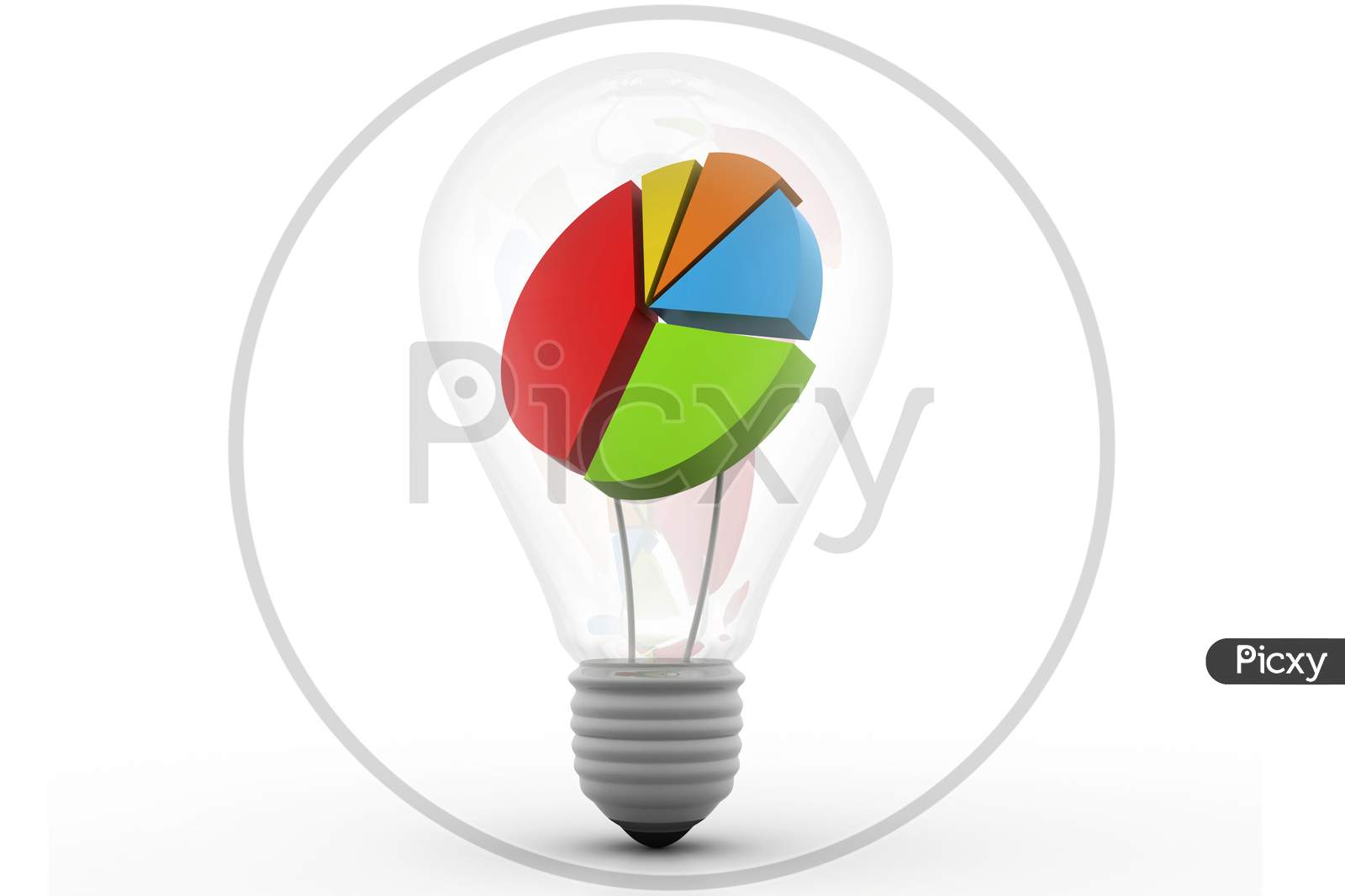 Business Graph In Light Bulb.(Business Idea)