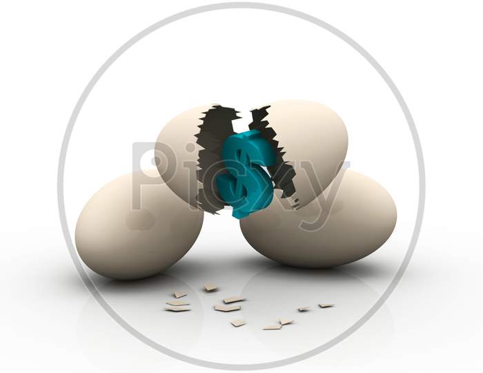 Investment Concept With White Egg Shells
