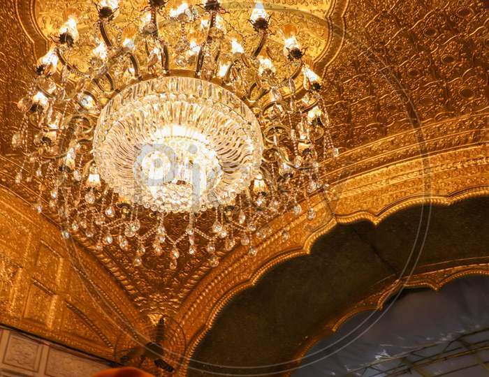 Chandelier At The Entrance Of Golden Temple