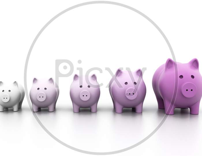 Piggy Bank In A Row