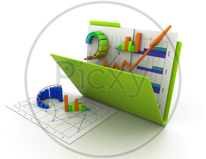 Folder With Business Chart And Graph