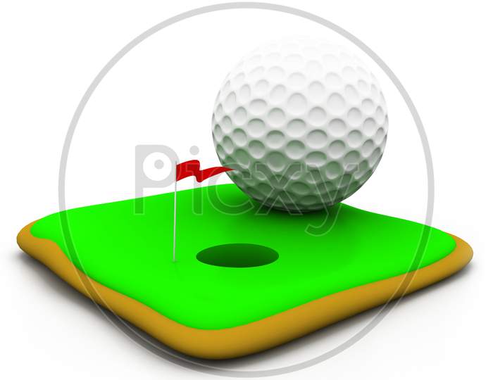 Golf Ball And Hole