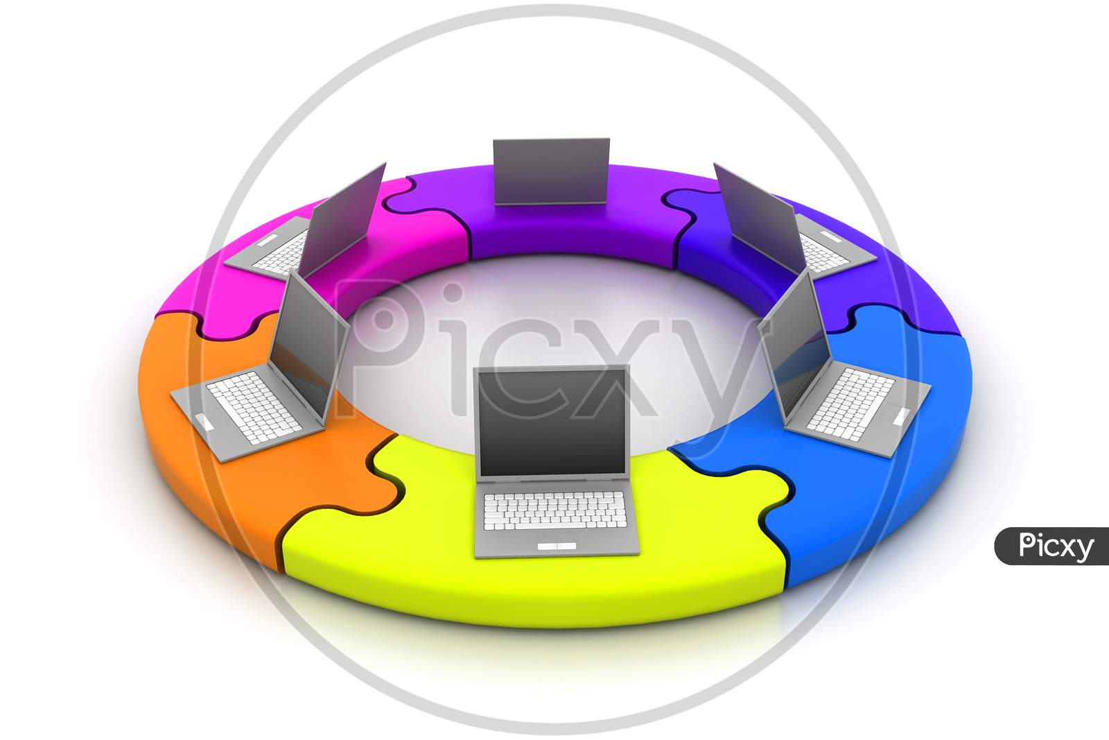 Couple Computers on a Multi-Coloured Circle