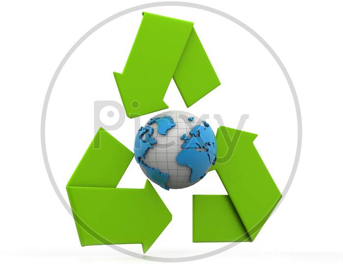 Recycle Icon Covering Earth