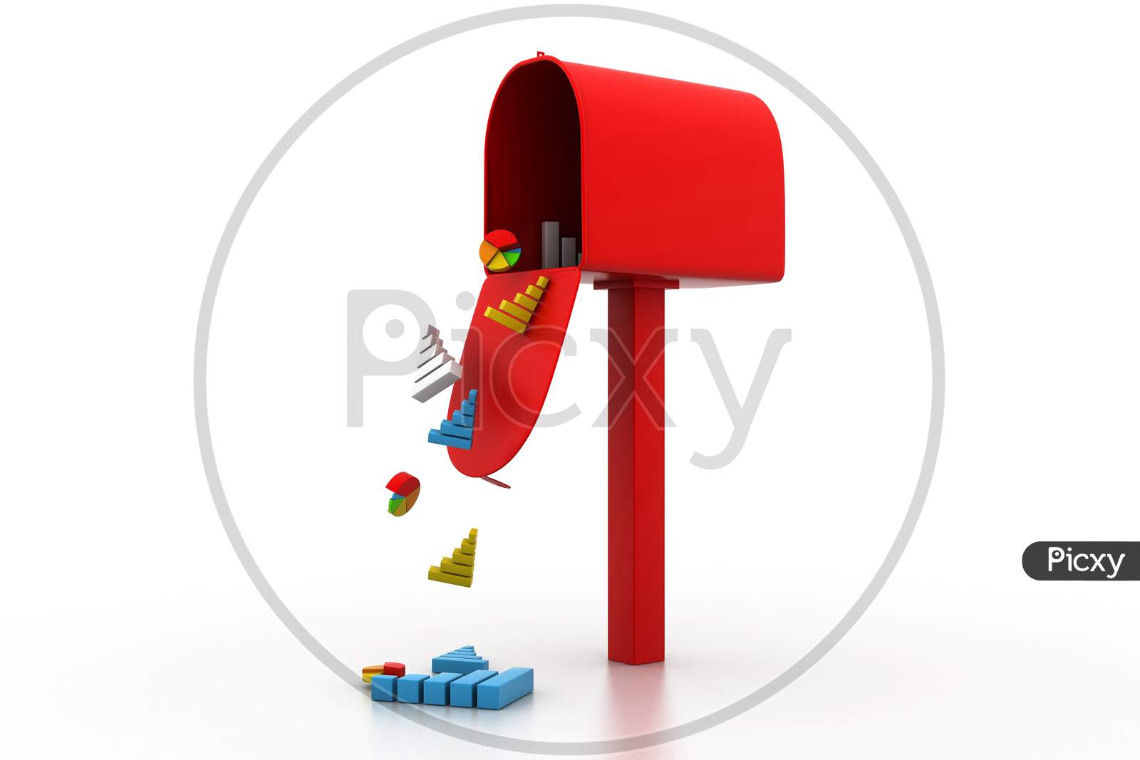 Mail Box With Business Graph