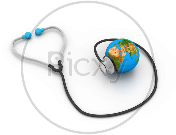 Globe And Stethoscope