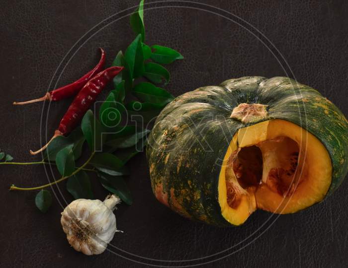green pumpkin and vegetable