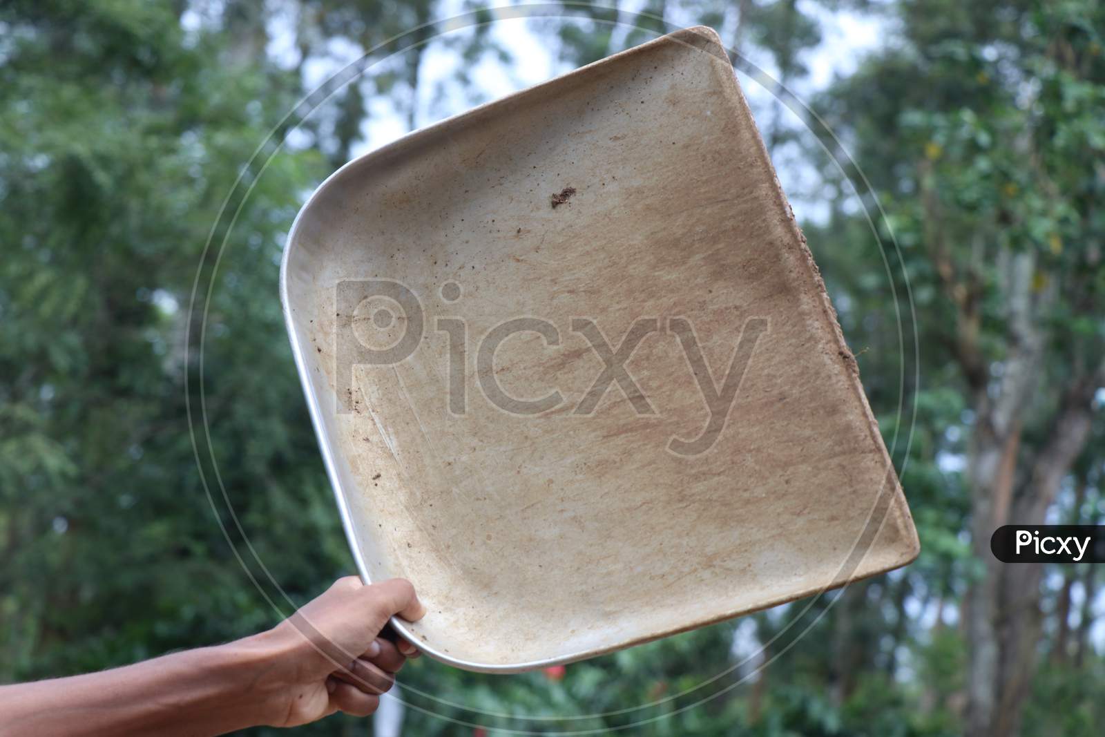 Pan Made Of Stainless Steel Used In Agriculture Yields Harvesting