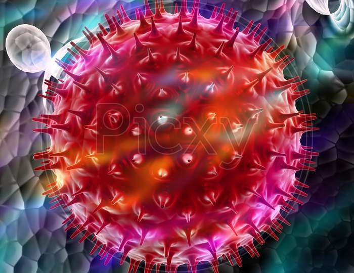 Digital Illustration Of Virus
